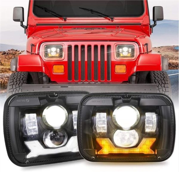 1987-1995 Jeep YJ Faruri Led 5x7 Faruri proiector Faruri Jeep Wrangler Square