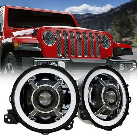 Set de faruri led de înaltă putere de 9 inci pentru Jeep Wrangler JL 2018-2019