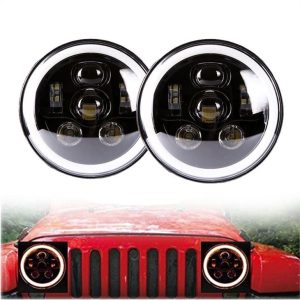 Far rotund Morsun negru 58w cu LED rotund pentru 07-17 Jeep Wrangler Unlimited JK cu 4 uși
