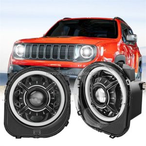 Asamblare faruri LED Morsun pentru 2015-2021 Jeep Renegade cu lumină de zi