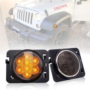 Morsun Fender Flare Light for Jeep Wrangler 1997-2006 TJ 2007-2014 JK Led Grill Front Light Turn Signal Light