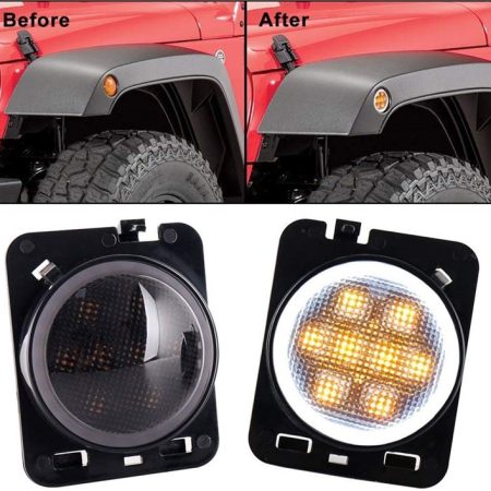 Morsun LED Semnalizare pentru Wrangler Jk pentru Jeep Wrangler Flare Fender With Halo