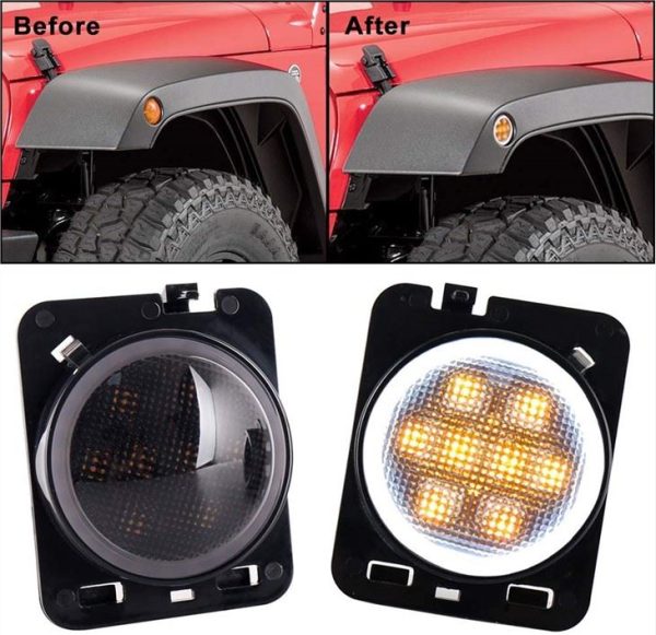 Morsun LED Semnalizare pentru Wrangler Jk pentru Jeep Wrangler Flare Fender With Halo