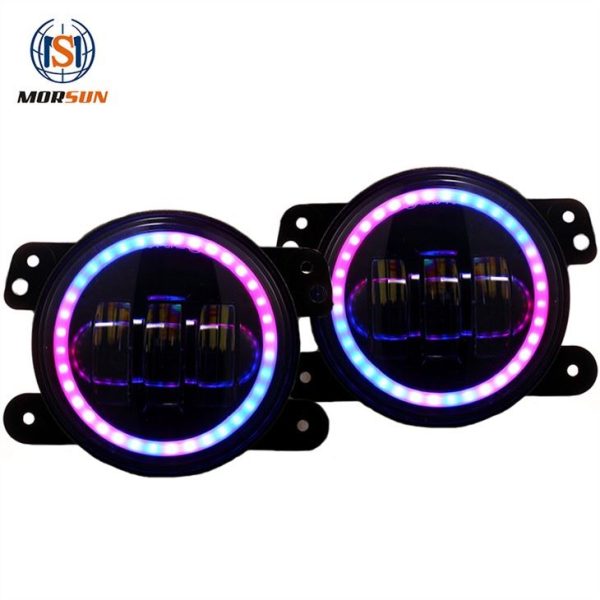 Morsun Telefon APP controlat LED-uri fog light pentru Jeep Wrangler JK LJ TJ RGB MultiFuncția