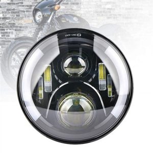 Far rotund Morsun cu semnalizare DRL pentru Jeep Wrangler JK CJ TJ Triumph Bonneville