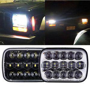 Far cu LED-uri Morsun Square pentru Jeep Wrangler 5x7inch High Low Beam Faruri Proiector